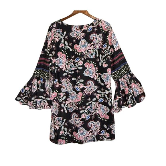 Ella Moon Dress Big Bell Sleeves Multicolor Paisley‎ Size XL Boho Goth Artsy NWT - Picture 13 of 16